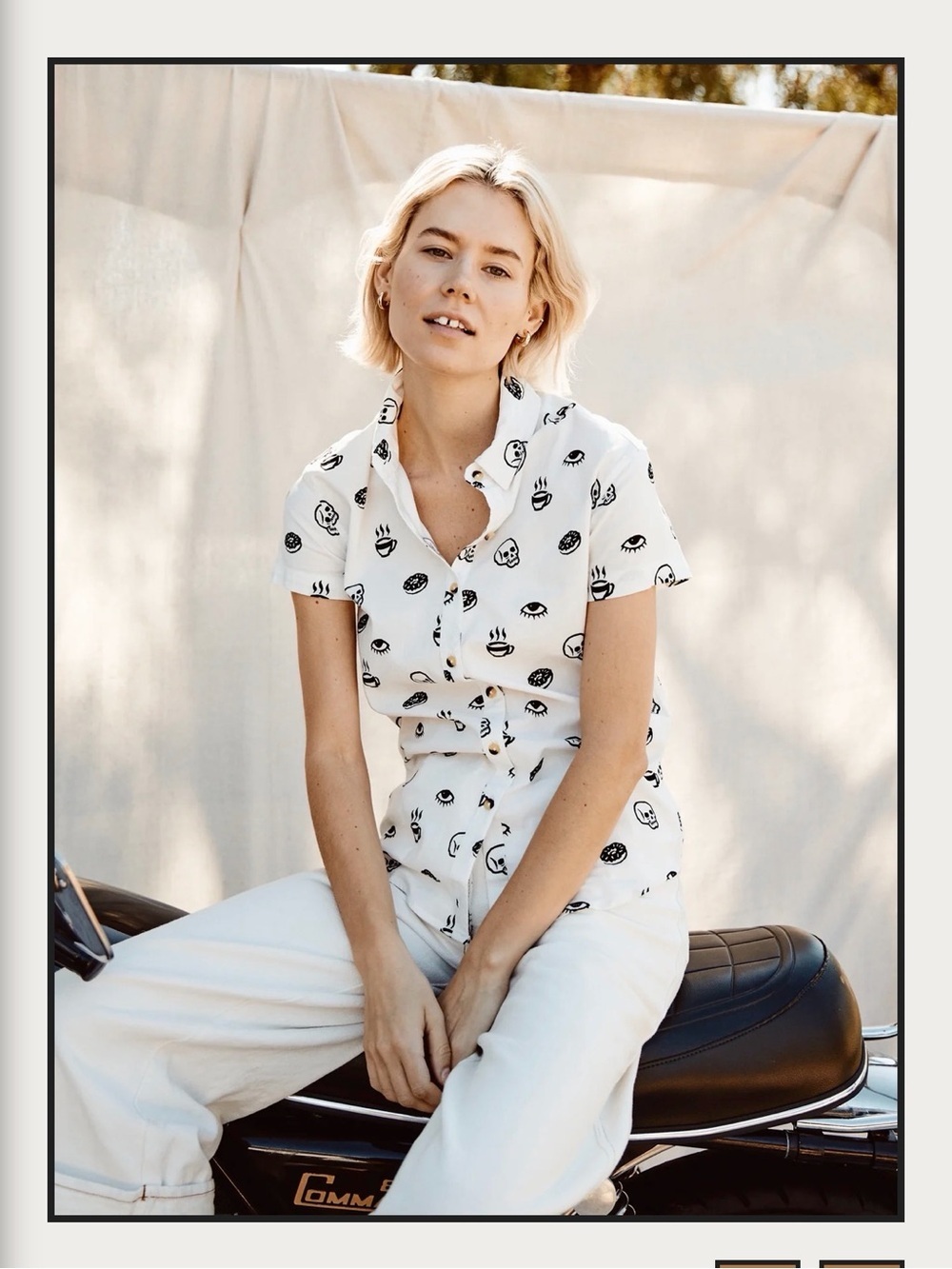 PYKNYC Morning Glory short sleeve button up Unisex men’s women’s donut skull eye
